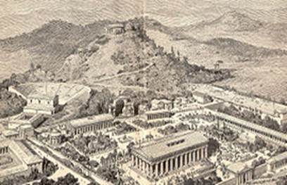 Description : Artist's impression of ancient Olympia